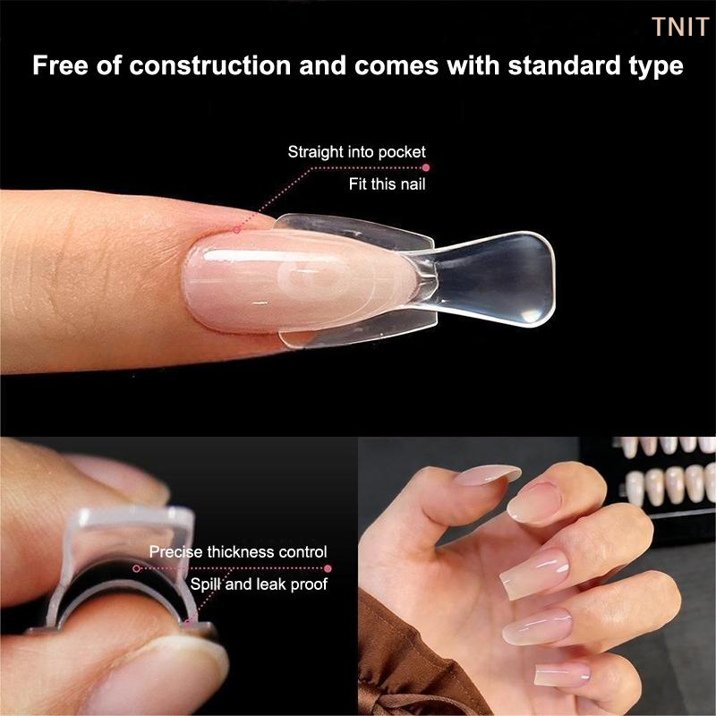 Nail Extension Form - 60개/박스 코핀 듀얼 네일 폼 샌드위치