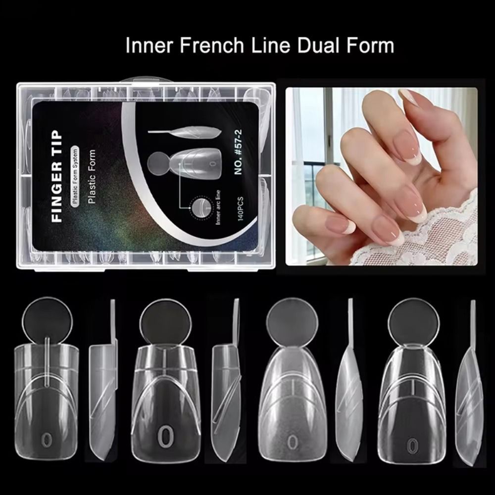 Nail Extension Form - 140개 매트 표면 프렌치 네일 듀얼