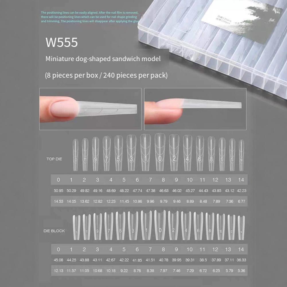 Nail Extension Form - 240개 샌드위치 듀얼 네일 폼 몰드