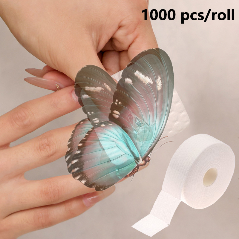 Nail Art Gel - 1000개/롤 얇은 네일 리무버 코튼 일회용