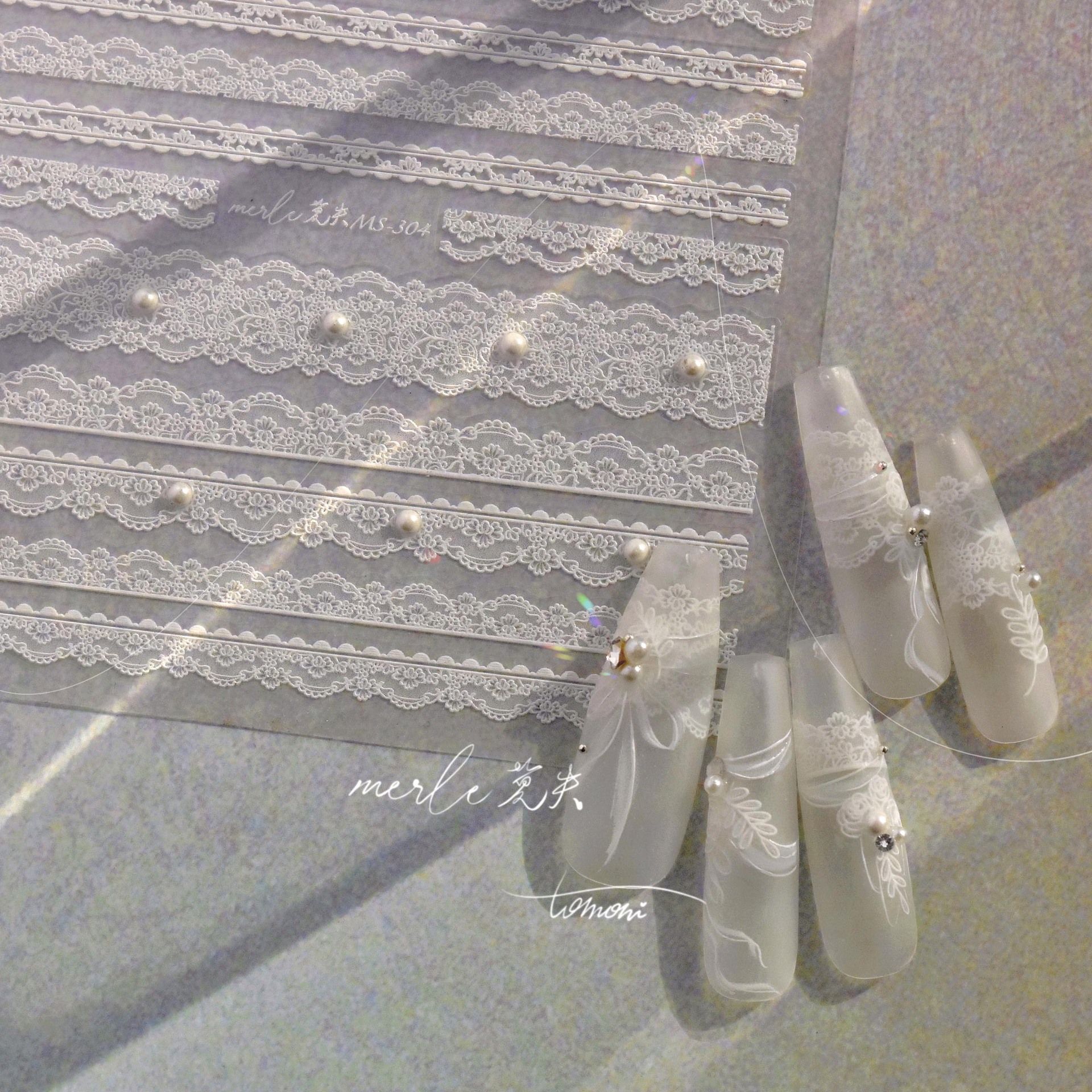 Striping Tape Nail - 5D 릴리프 미세 제작 화이트 블랙