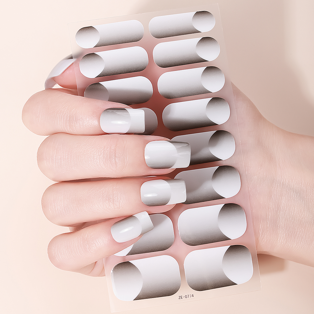 16 팁 풀 커버 프랑스어 매니큐어 스트립 그라디언트  - Striping Tape Nail 리뷰 및 가격