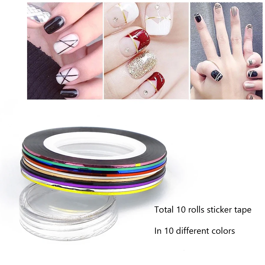 10롤 1mm 네일 아트 스트라이핑 테이프 접착 라이너 - Striping Tape Nail 리뷰 및 가격