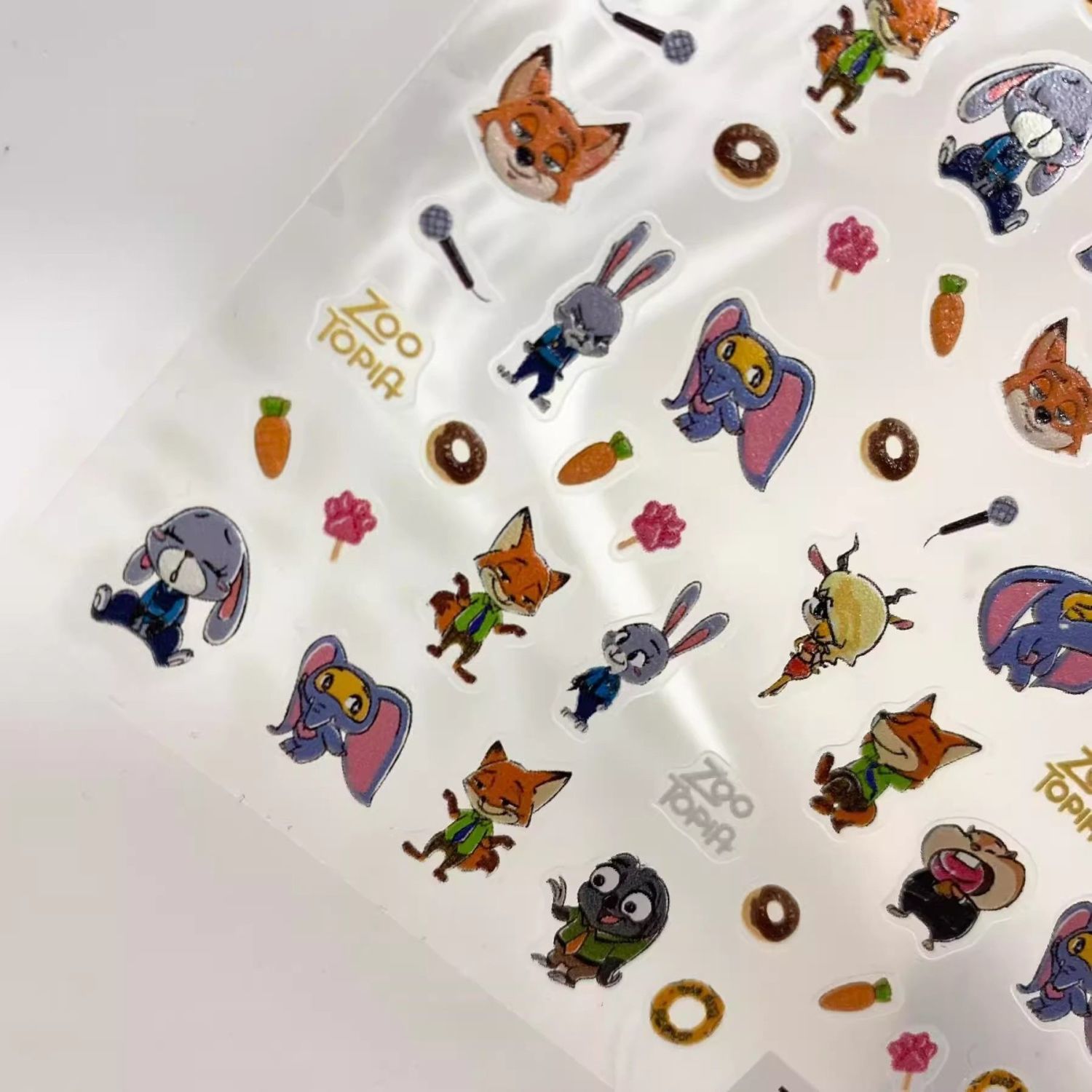 5D 3D 릴리프 주토피아 네일 스티커: 셀프 접착식  - Nail Art Zootopia 리뷰 및 가격