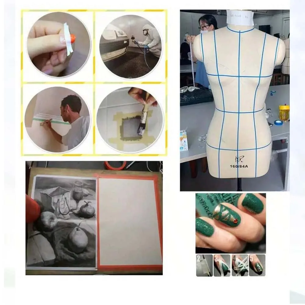 파란색 테이프 3롤은 마스킹 테이프, 자동차, 사무실, - Striping Tape Nail 리뷰 및 가격