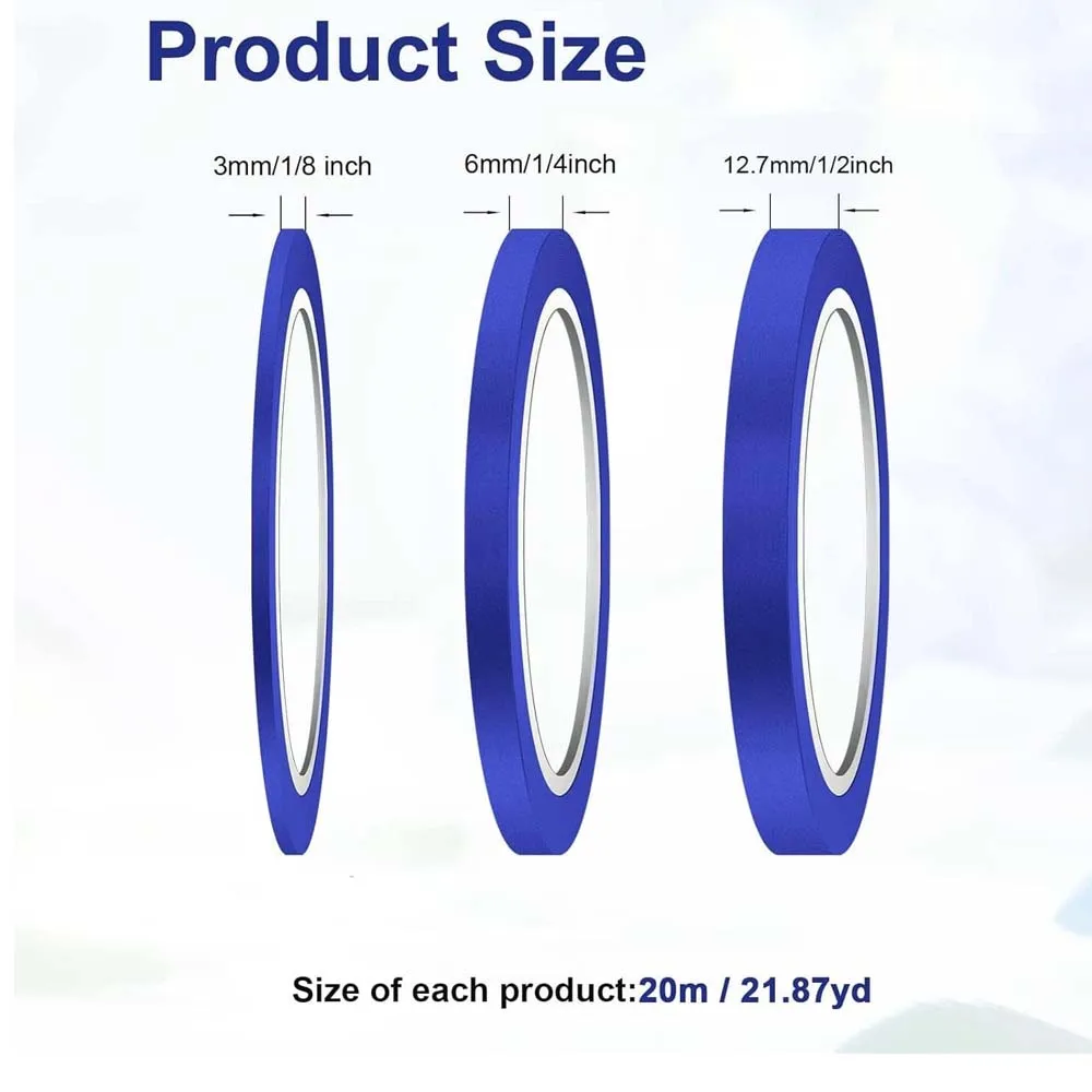 파란색 테이프 3롤은 마스킹 테이프, 자동차, 사무실, - Striping Tape Nail 리뷰 및 가격