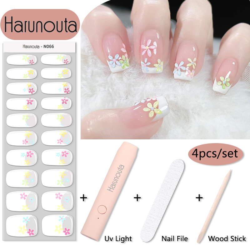 Harunouta 1 세트 꽃 반 경화 젤 네일 스트립 - Striping Tape Nail 리뷰 및 가격