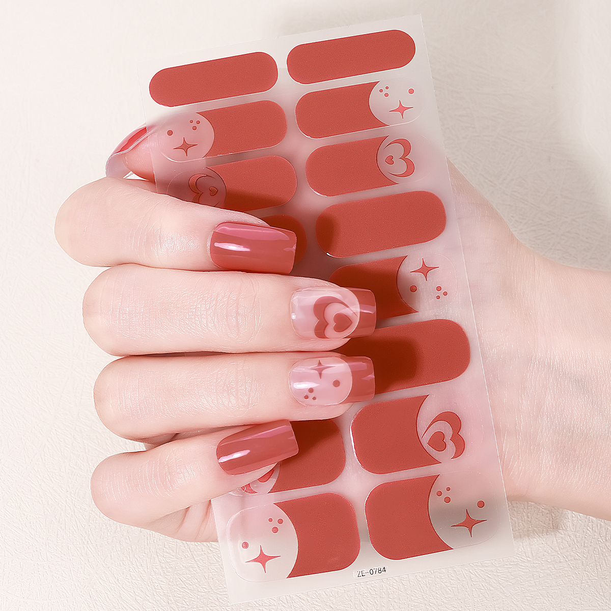 16 팁 레드 네일 스티커 오래 지속되는 프렌치 하트  - Striping Tape Nail 리뷰 및 가격