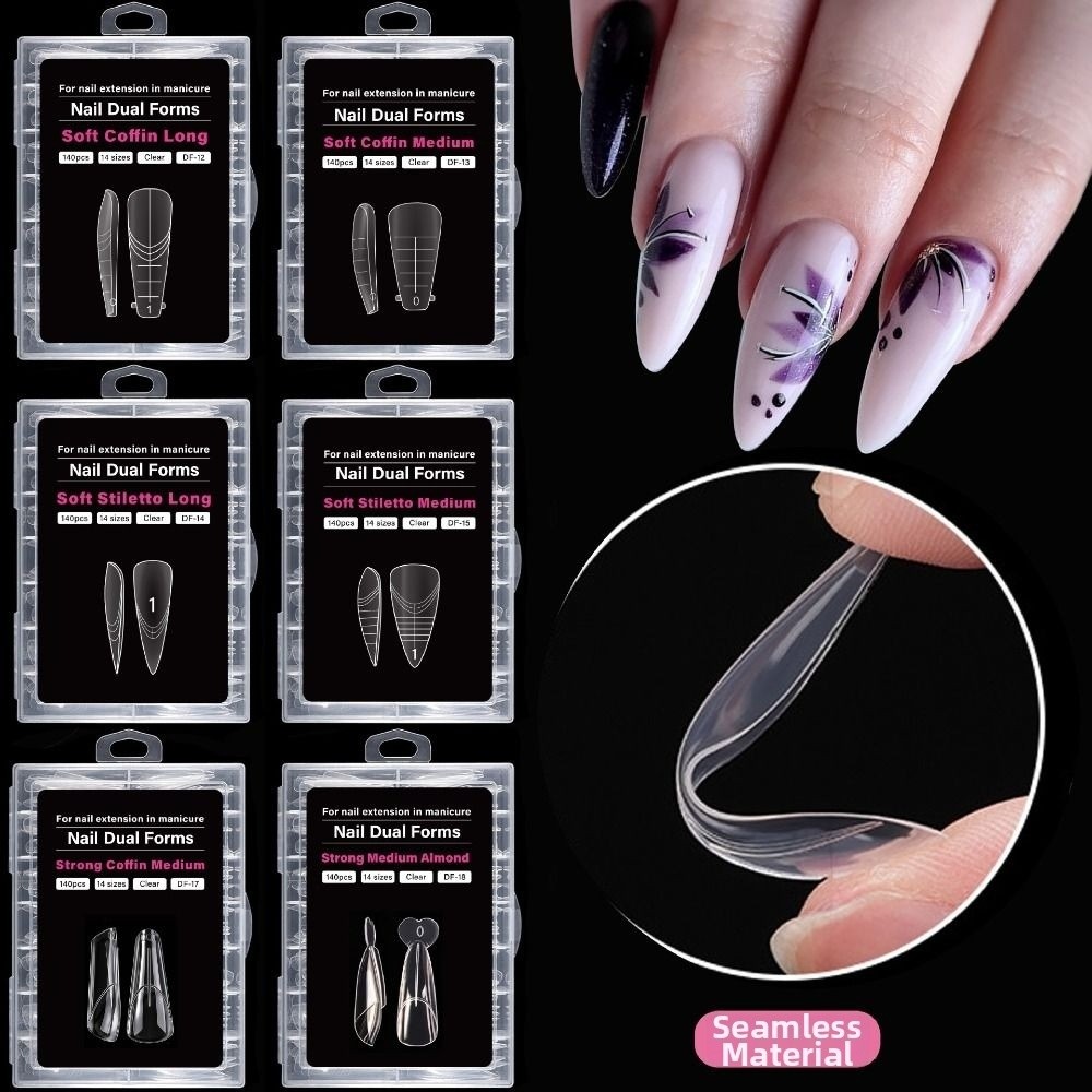 140개 14가지 사이즈 프렌치 네일 듀얼 폼 스퀘어  - Nail Extension Form 리뷰 및 가격