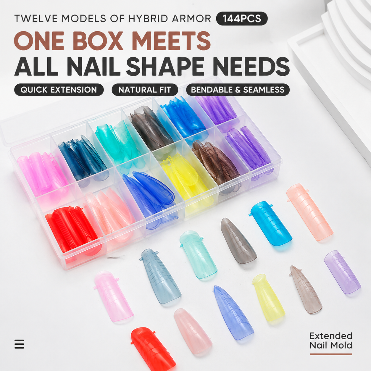 144개 아크릴 인조 손톱 듀얼 폼, 폴리 젤 연장 네 - Nail Extension Form 리뷰 및 가격